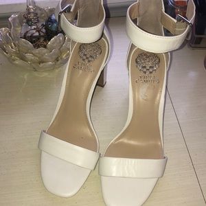 Vince Camuto white block heels